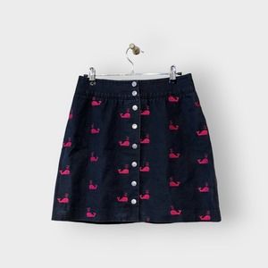 Vintage Lilly Pulitzer Embroidered Denim Whale Skirt